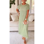 Women's Open Knit Maxi Dress | Short Sleeve Coverup-5