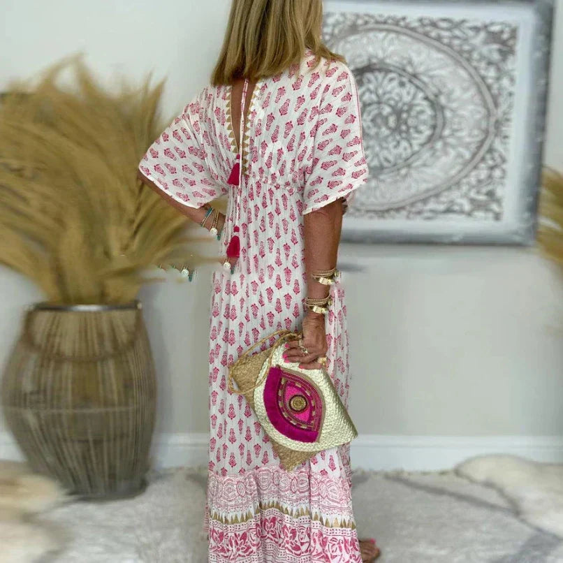 Women's Floral Maxi Dress | Summer Boho-3