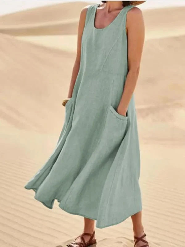 Women's Summer Casual Maxi Dress | Sleeveless-8