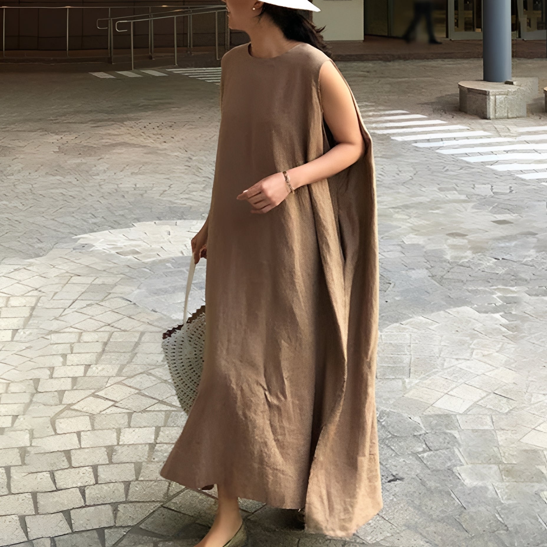 Women's Summer Maxi Dress | Sleeveless Shift-2