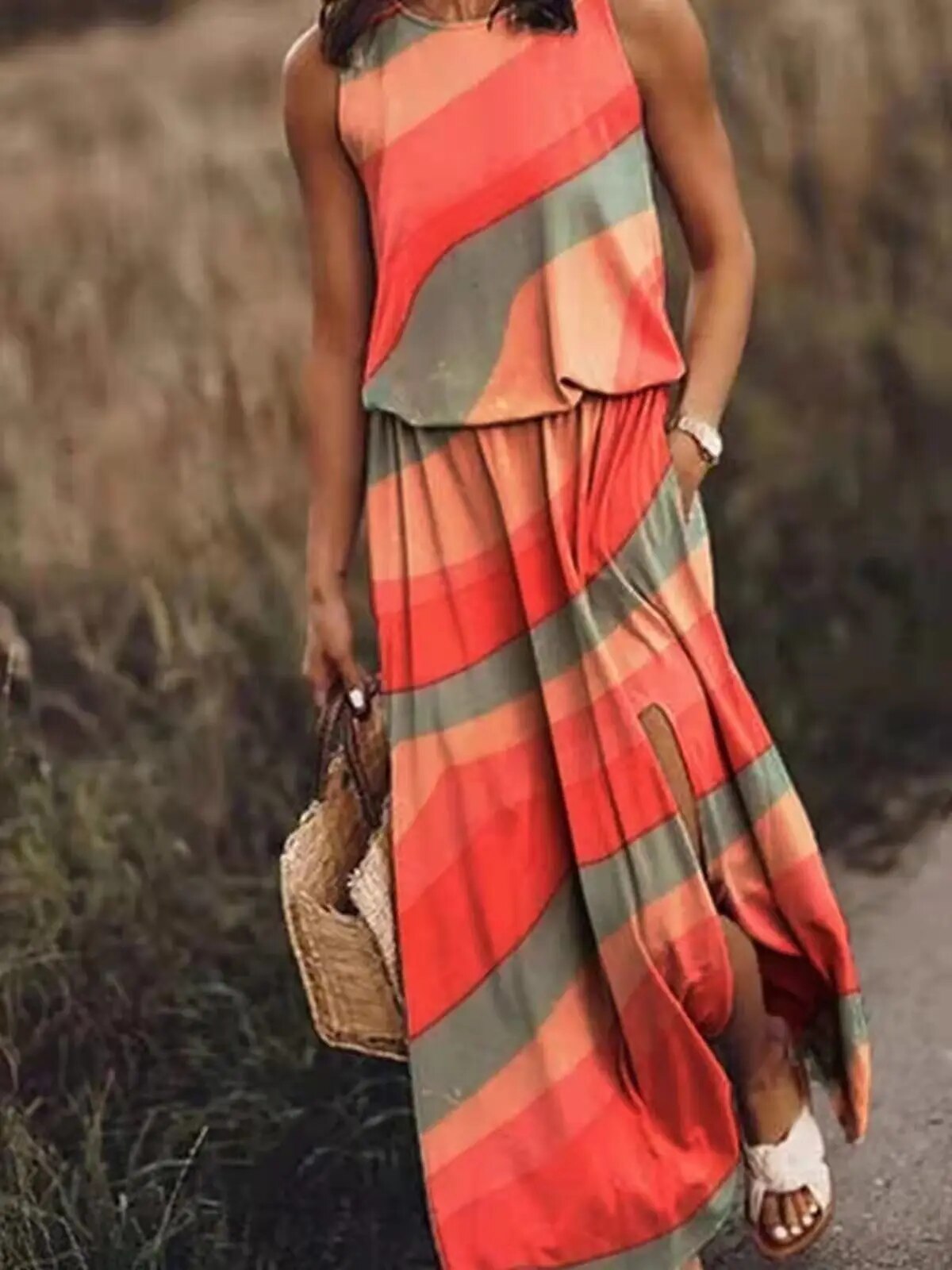Women's Floral Maxi Dress | Summer Boho-7