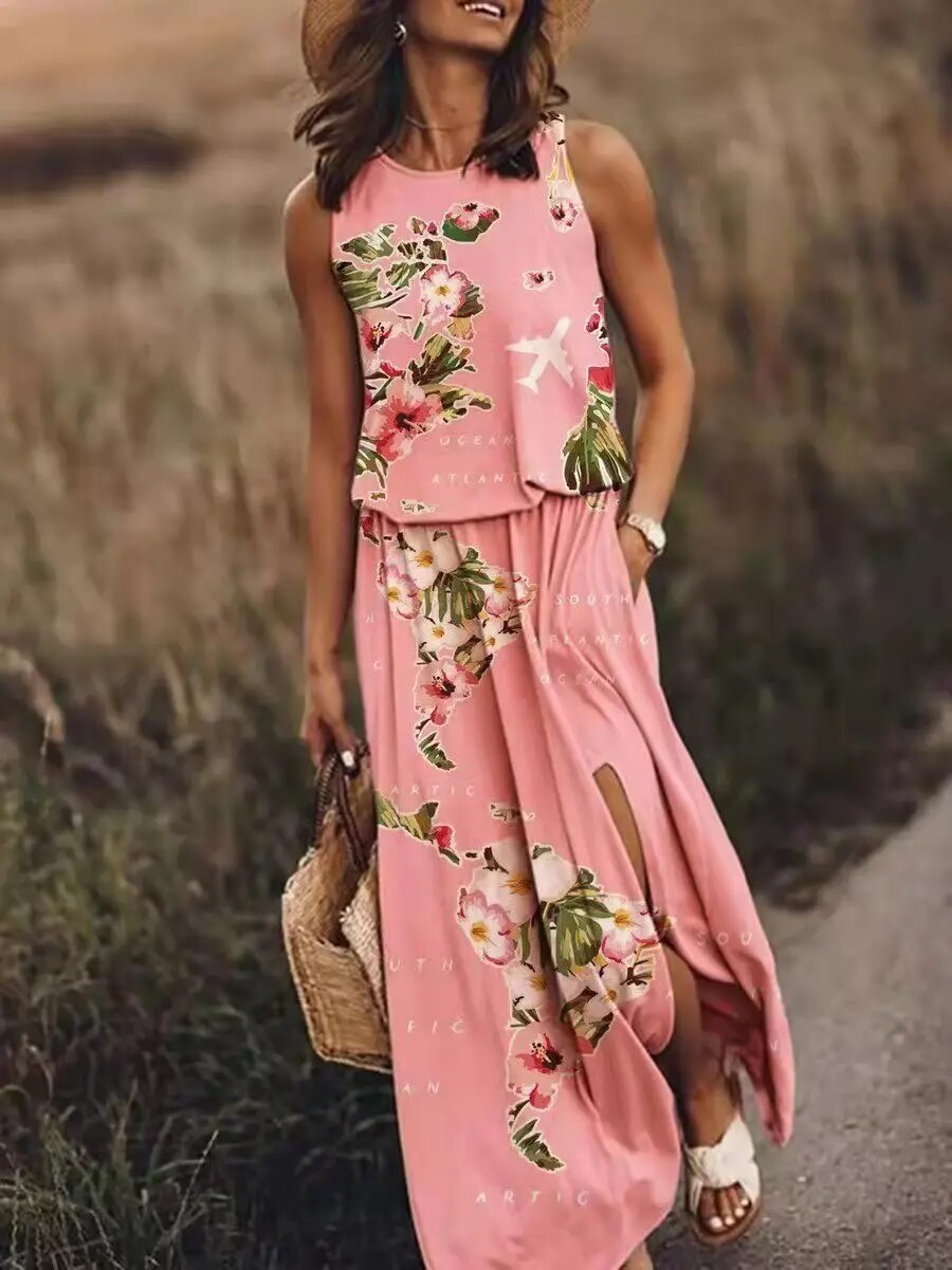 Women's Floral Maxi Dress | Summer Boho-1