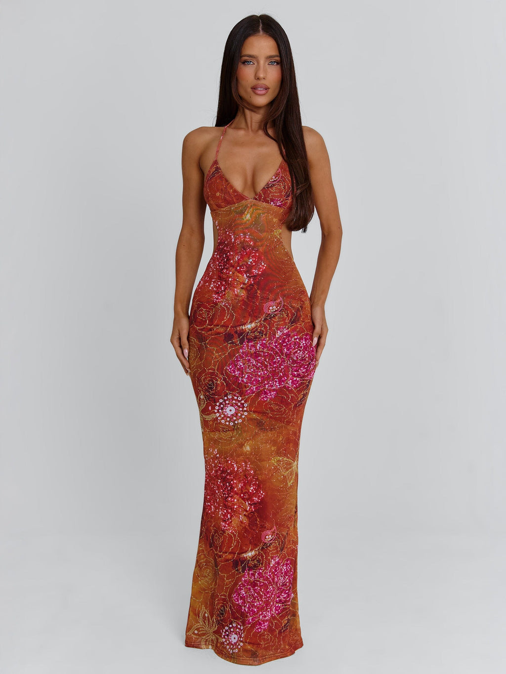 Women's Floral Maxi Dress | Bodycon Evening-2