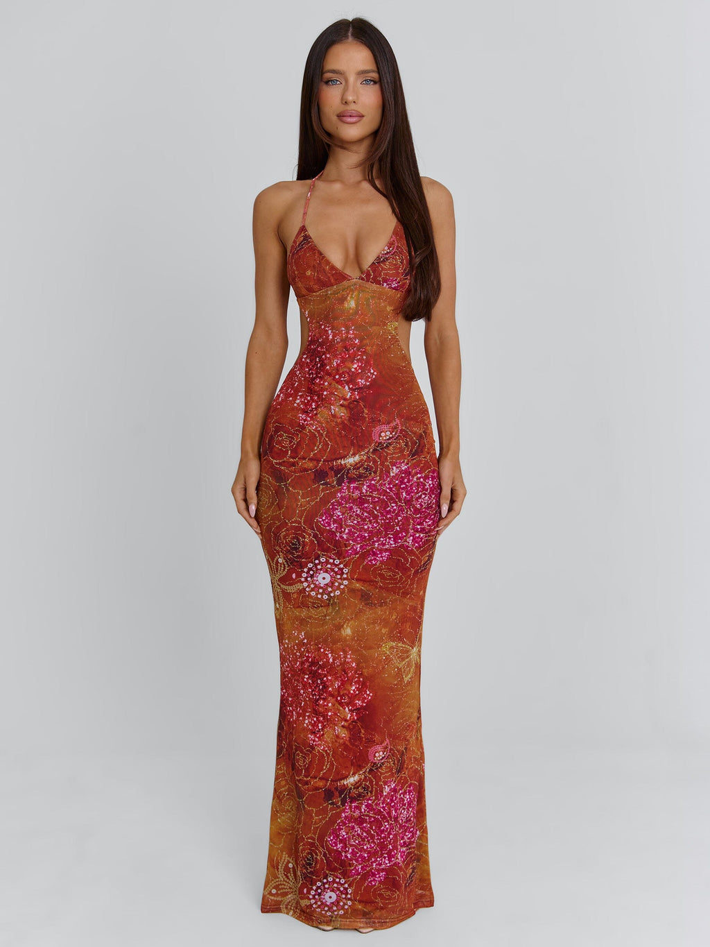 Women's Floral Maxi Dress | Bodycon Evening-1