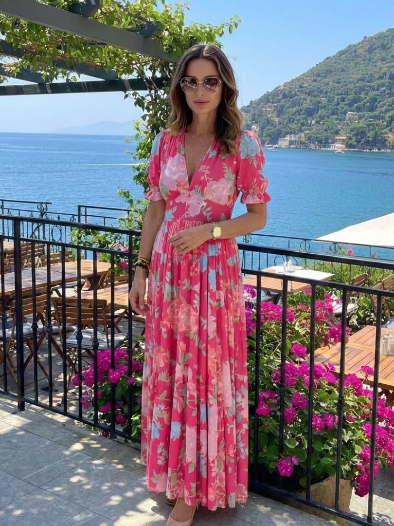 Women's Floral Midi Dress | Summer Wedding Guest-6