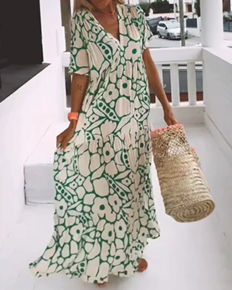 Women's Floral Maxi Dress | Summer Boho-8