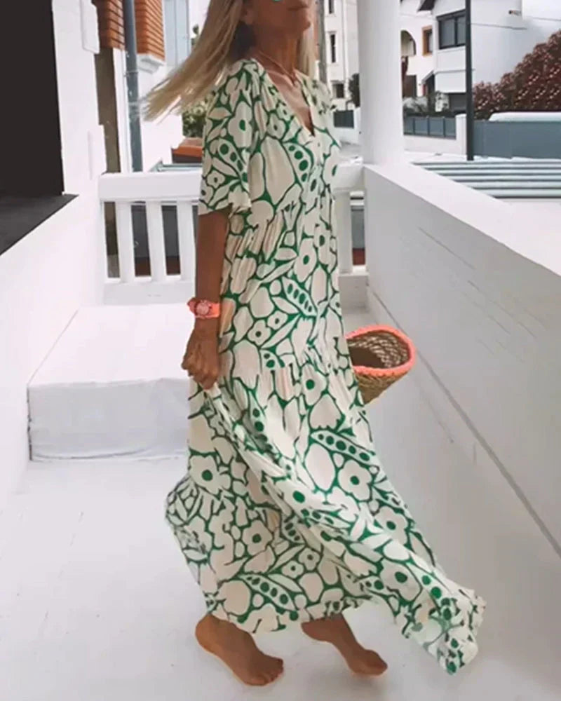 Women's Floral Maxi Dress | Summer Boho-6