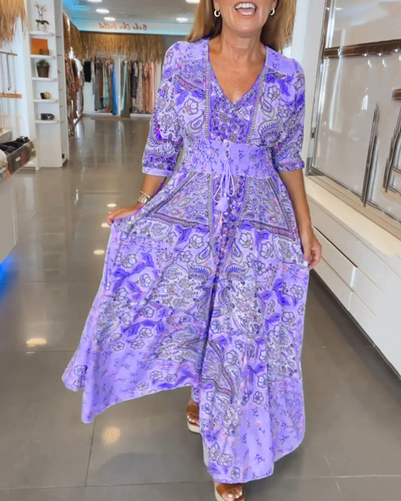 Women's Floral Maxi Dress | Summer Boho Wedding Guest-5