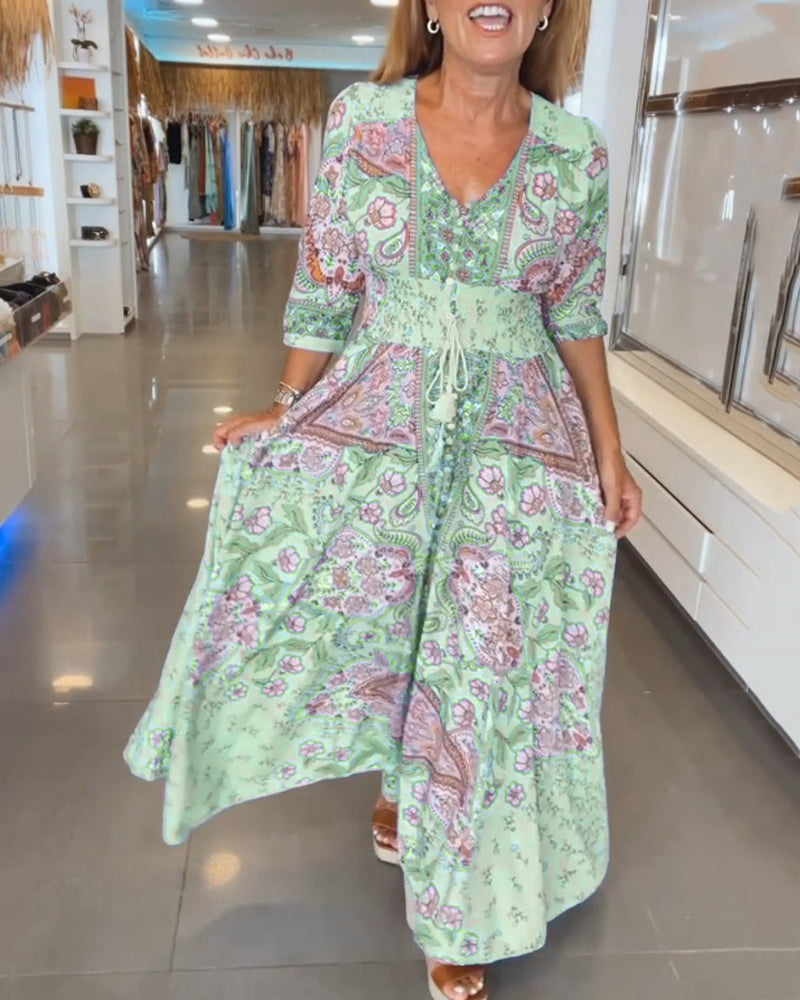 Women's Floral Maxi Dress | Summer Boho Wedding Guest-3