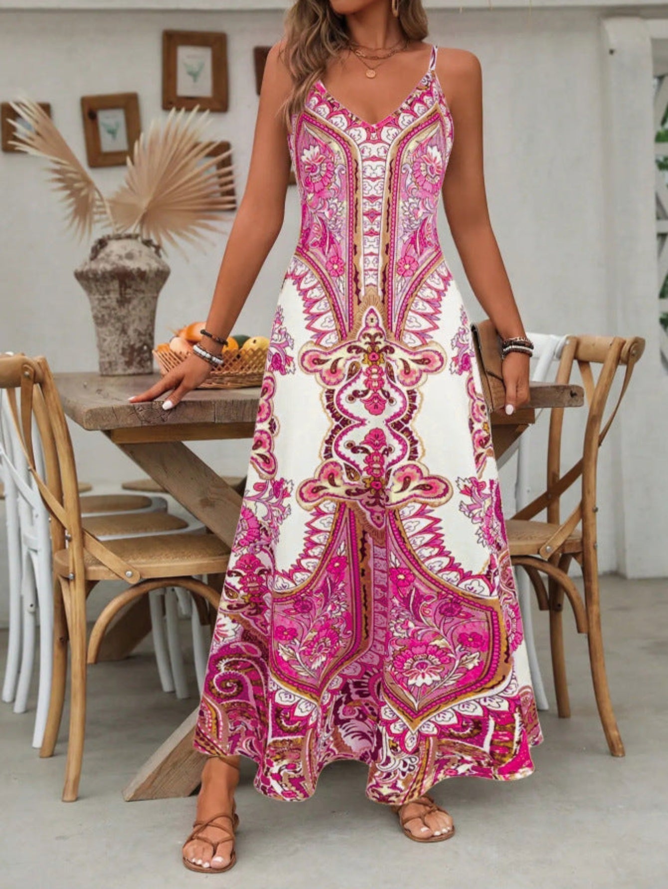 Women's Boho Maxi Dress | Floral Summer Wedding Guest-2