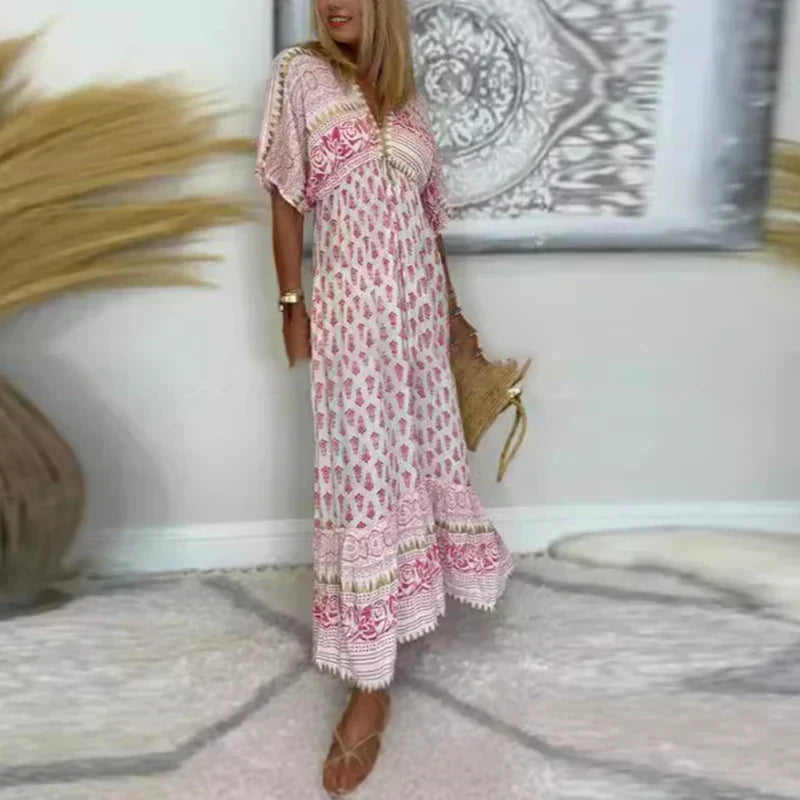 Women's Floral Maxi Dress | Summer Boho-2