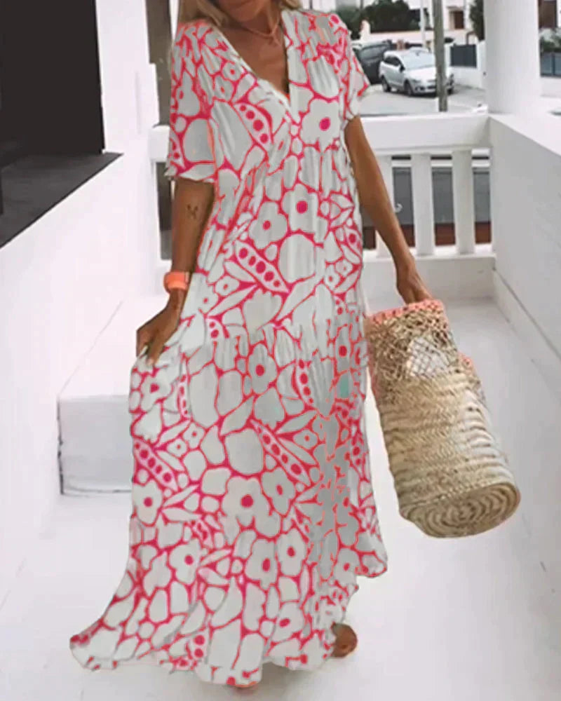 Women's Floral Maxi Dress | Summer Boho-3