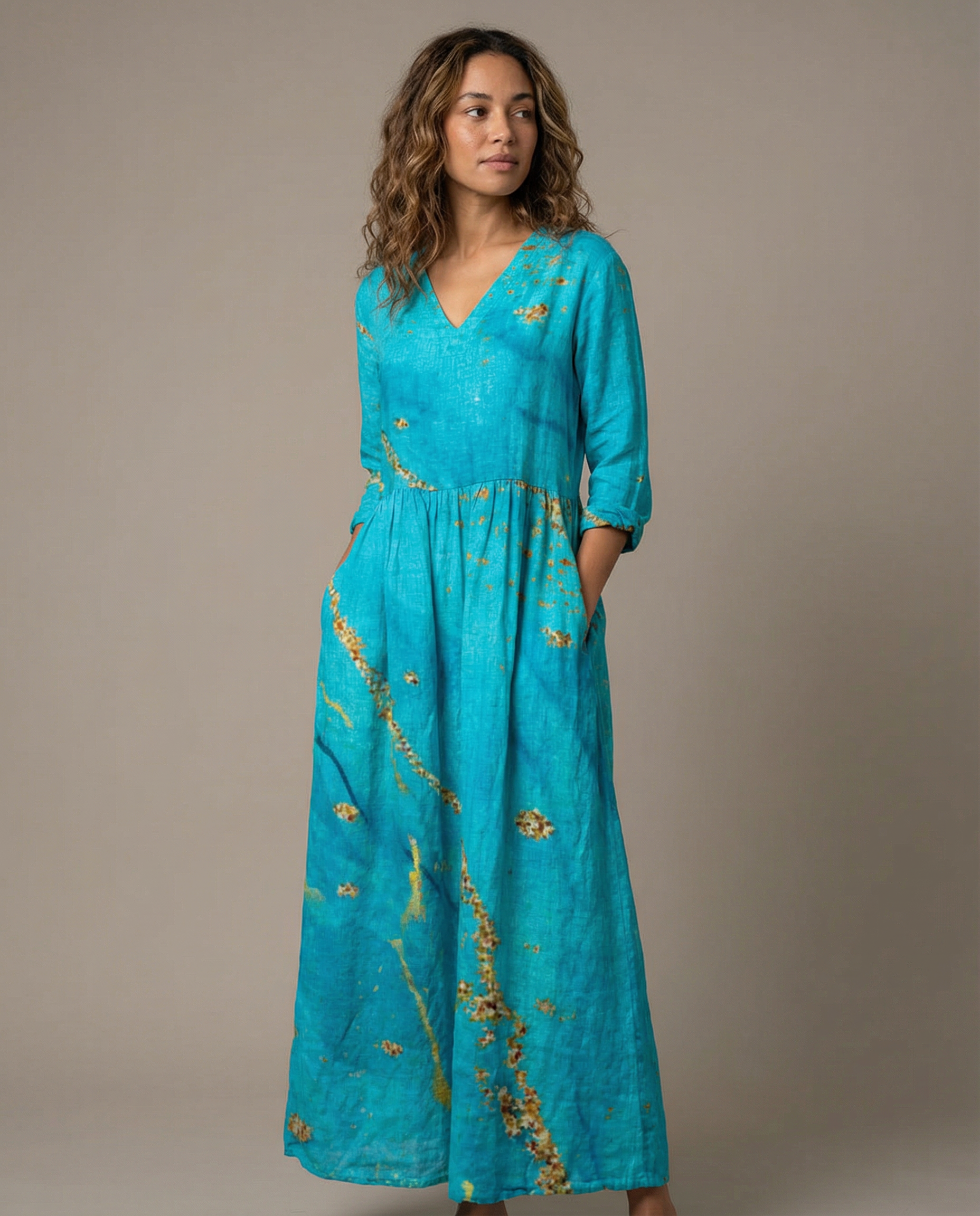 Women's Boho Maxi Dress | V-Neck Summer-1