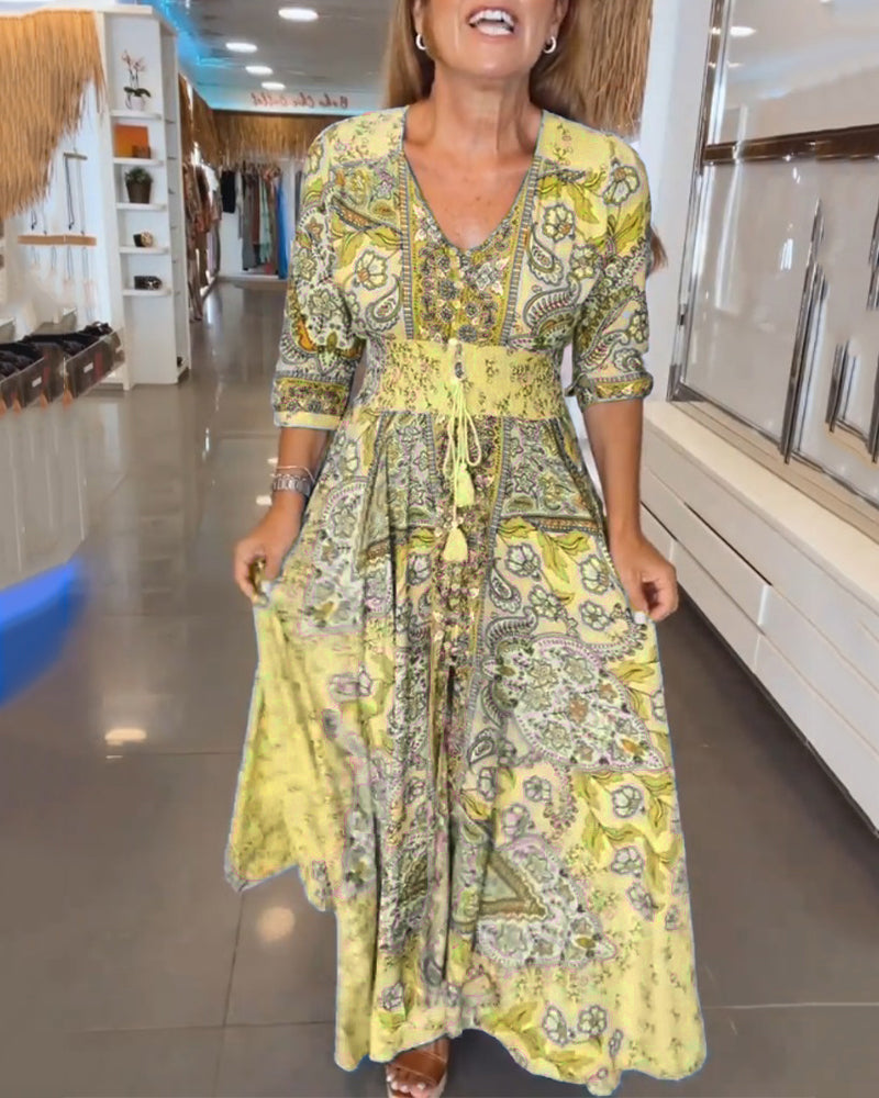 Women's Floral Maxi Dress | Summer Boho Wedding Guest-4