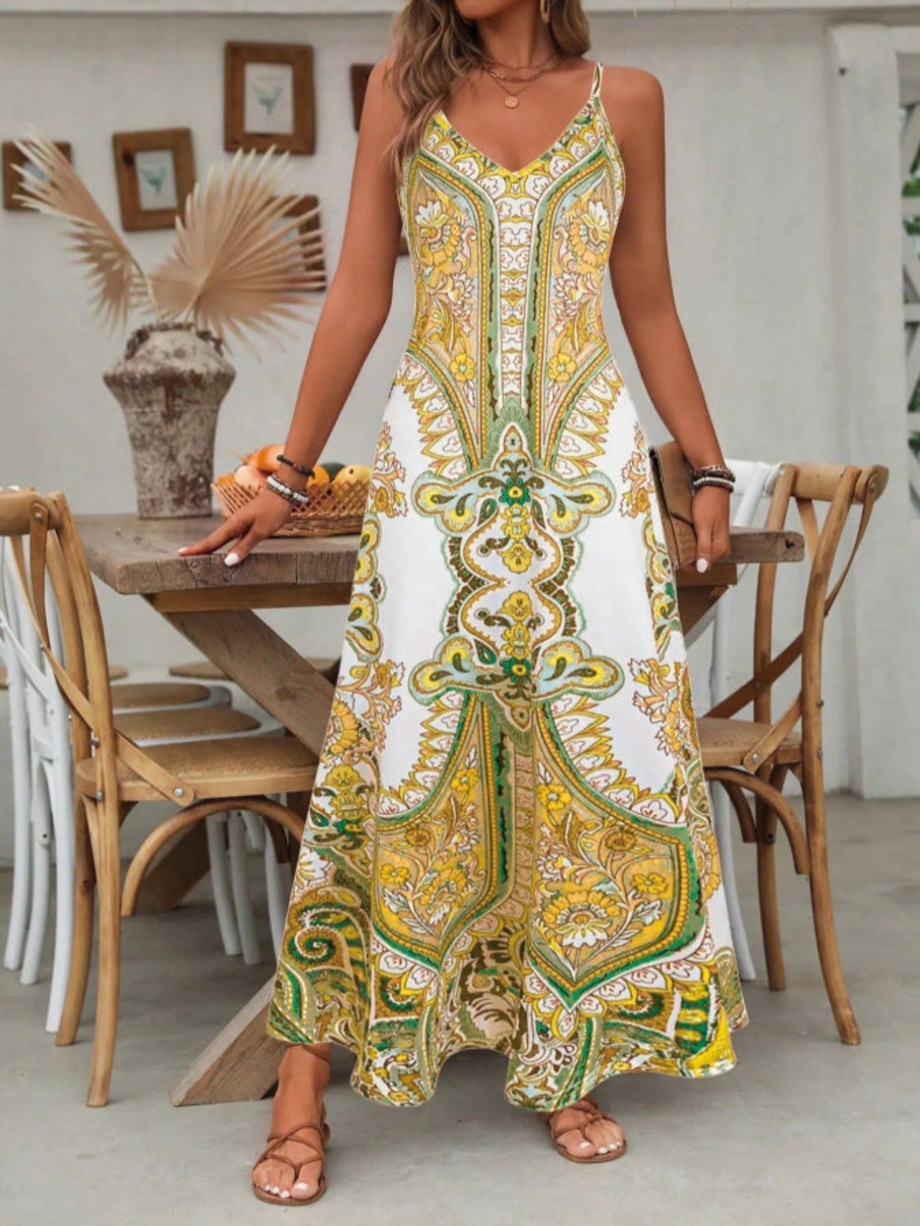 Women's Boho Maxi Dress | Floral Summer Wedding Guest-4
