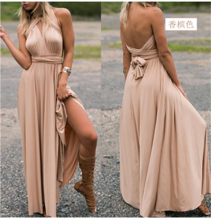 Women's Wrap Maxi Dress | Open Back Boho-11