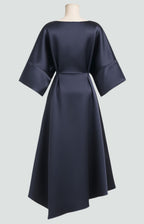 Women's Draped Midi Dress | Batwing Sleeve Formal-8