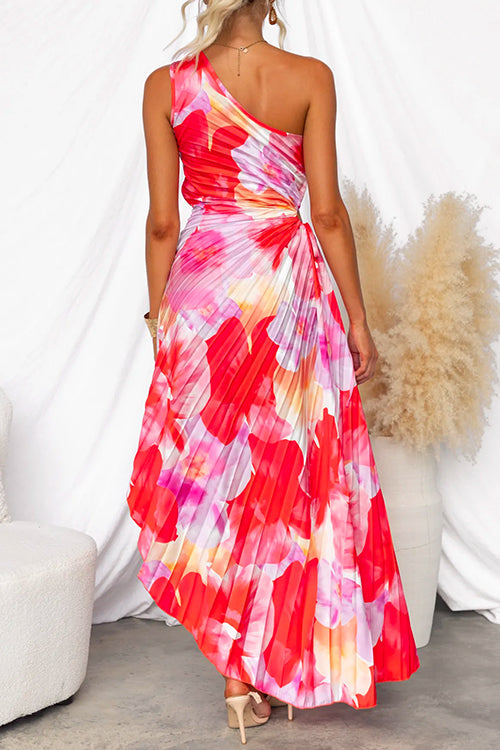 Women's Floral One Shoulder Maxi Dress | Summer-4
