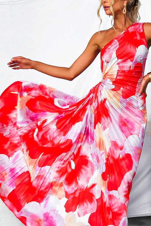 Women's Floral One Shoulder Maxi Dress | Summer-6
