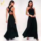 Women's Wrap Maxi Dress | Open Back Boho-4