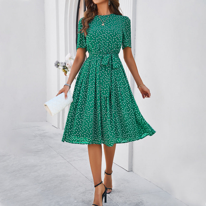 Women's Polka Dot Midi Dress | Fit & Flare-6