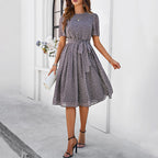Women's Polka Dot Midi Dress | Fit & Flare-1