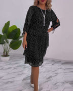 Women's Polka Dot Midi Dress | Cocktail Evening-11