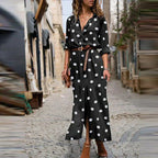 Women's Polka Dot Maxi Dress | Summer Casual-2