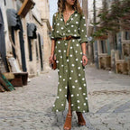 Women's Polka Dot Maxi Dress | Summer Casual-1