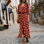 Women's Polka Dot Maxi Dress | Summer Casual-3