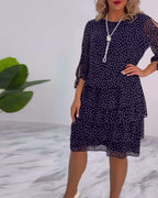 Women's Polka Dot Midi Dress | Cocktail Evening-9