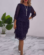 Women's Polka Dot Midi Dress | Cocktail Evening-5