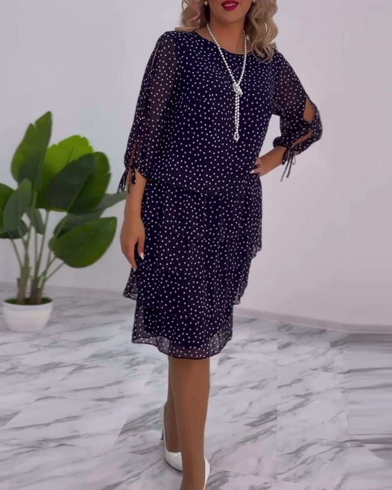 Women's Polka Dot Midi Dress | Cocktail Evening-5