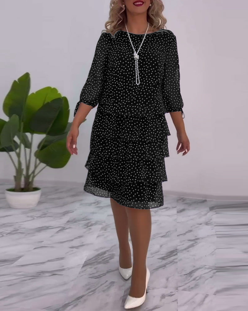 Women's Polka Dot Midi Dress | Cocktail Evening-2