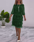 Women's Polka Dot Midi Dress | Cocktail Evening-3