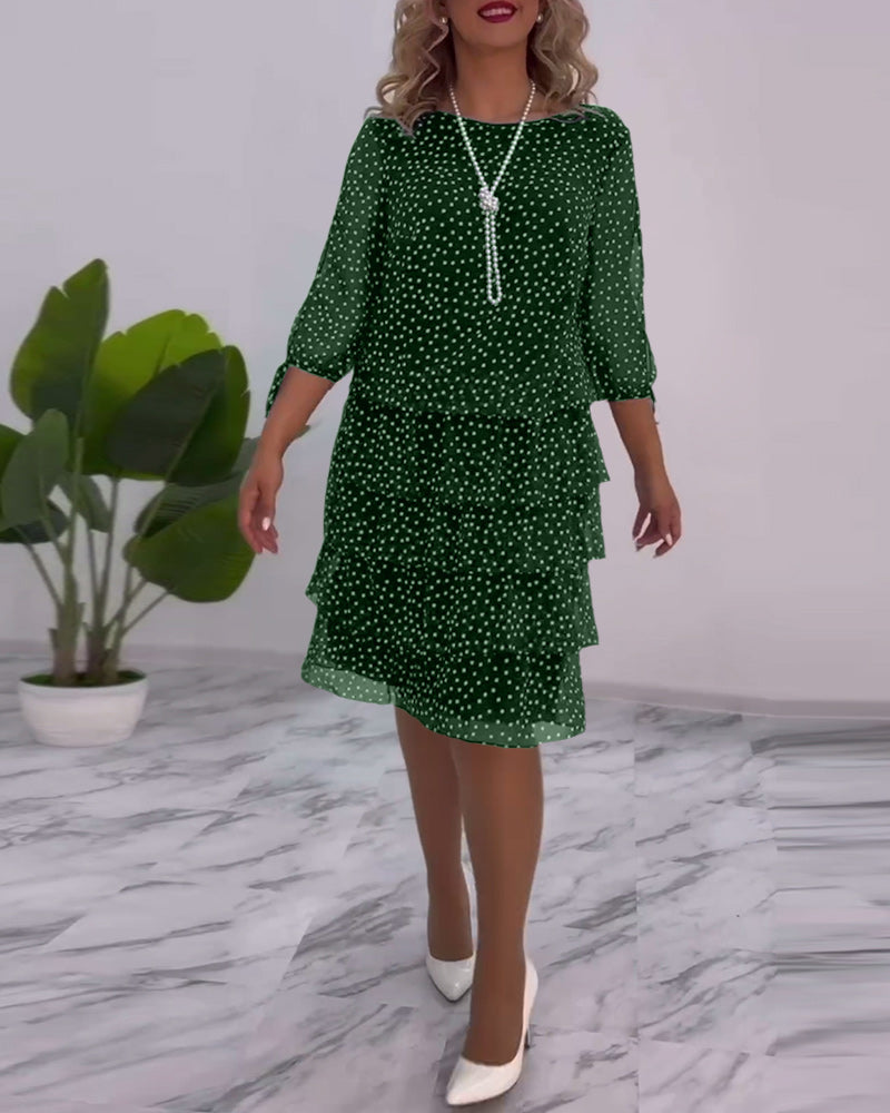 Women's Polka Dot Midi Dress | Cocktail Evening-3