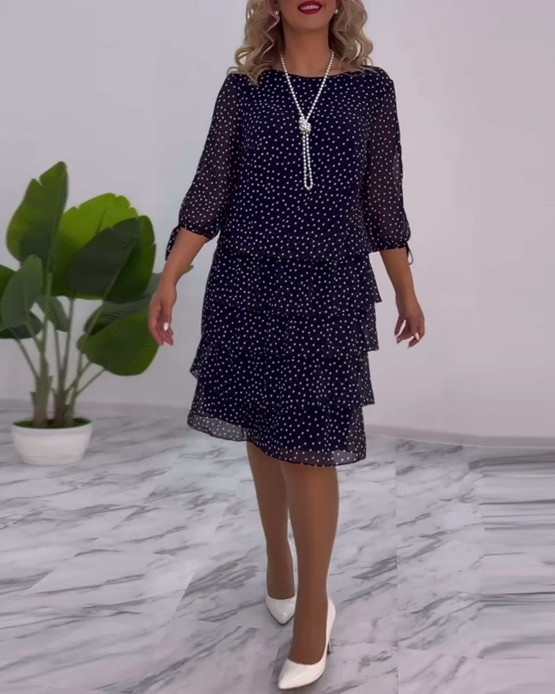 Women's Polka Dot Midi Dress | Cocktail Evening-1