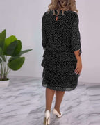 Women's Polka Dot Midi Dress | Cocktail Evening-12