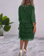 Women's Polka Dot Midi Dress | Cocktail Evening-14
