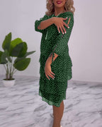 Women's Polka Dot Midi Dress | Cocktail Evening-15