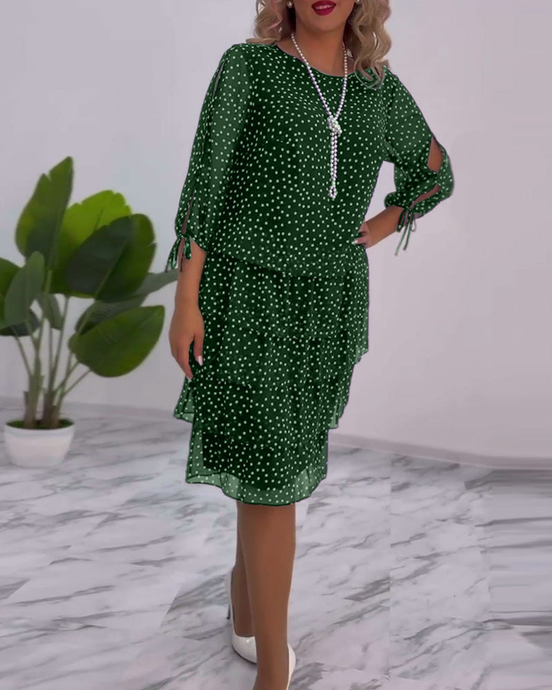 Women's Polka Dot Midi Dress | Cocktail Evening-13