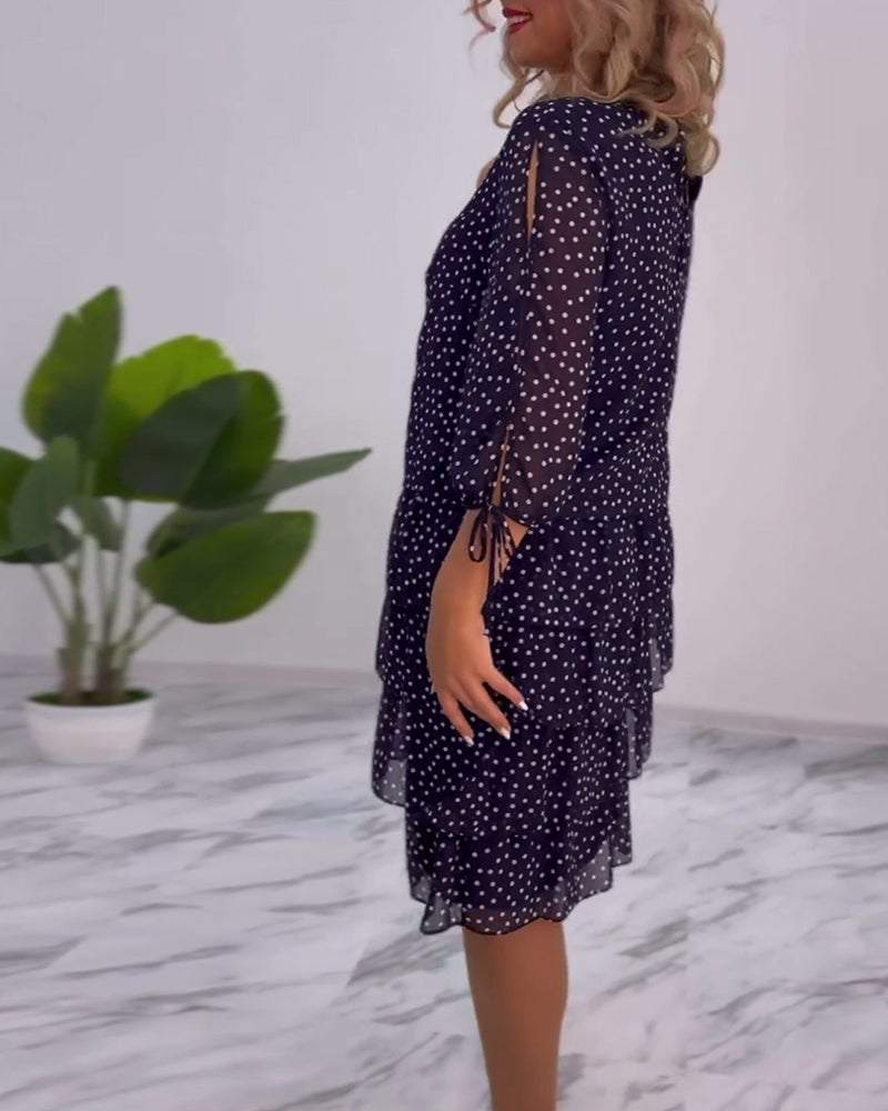 Women's Polka Dot Midi Dress | Cocktail Evening-7