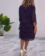 Women's Polka Dot Midi Dress | Cocktail Evening-6