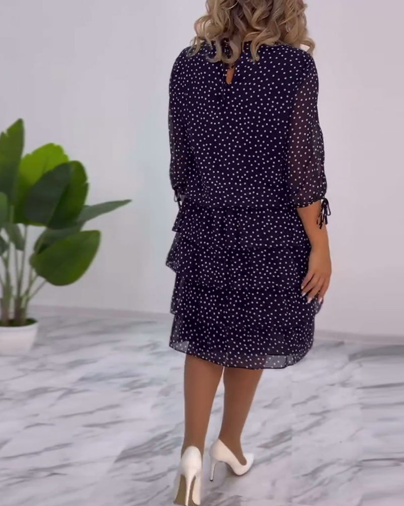 Women's Polka Dot Midi Dress | Cocktail Evening-6