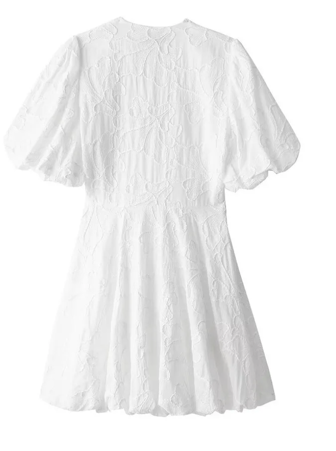 Women's White Mini Dress | Ruffle Wedding Guest-6