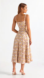 Women's Floral Midi Dress | Summer Corset-2