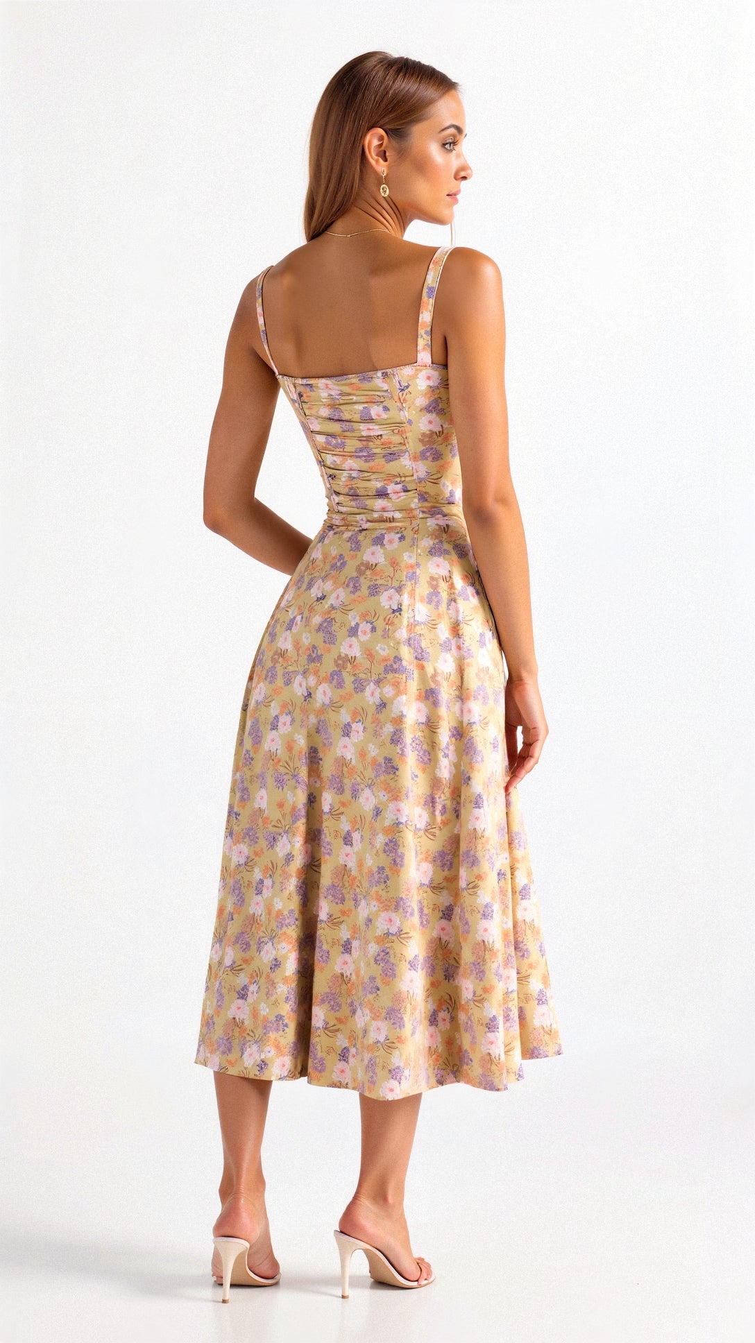 Women's Floral Midi Dress | Summer Corset-2