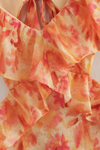 Women's Floral Maxi Dress | Summer Ruffle-9