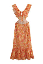 Women's Floral Maxi Dress | Summer Ruffle-8