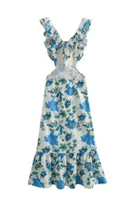 Women's Floral Maxi Dress | Summer Ruffle-6